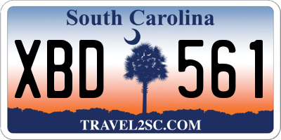 SC license plate XBD561