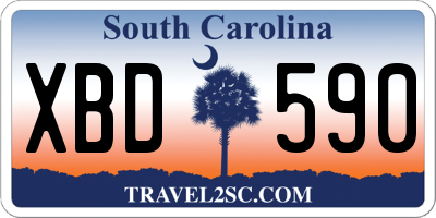 SC license plate XBD590