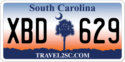 SC license plate XBD629
