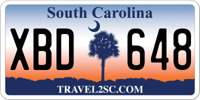 SC license plate XBD648