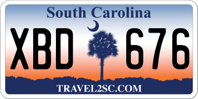 SC license plate XBD676