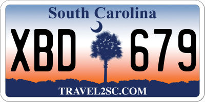 SC license plate XBD679