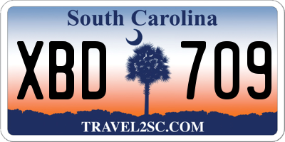 SC license plate XBD709