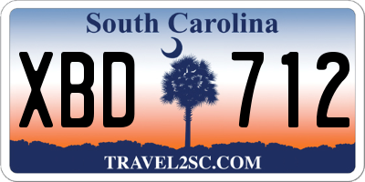 SC license plate XBD712
