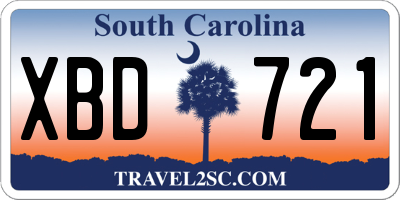 SC license plate XBD721