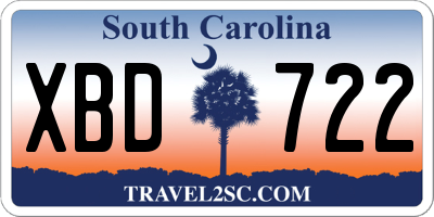 SC license plate XBD722
