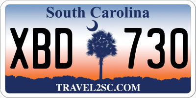 SC license plate XBD730