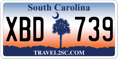 SC license plate XBD739
