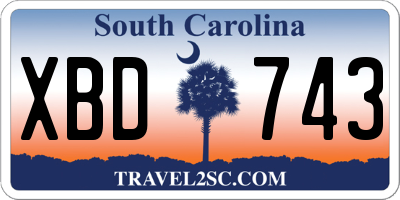 SC license plate XBD743