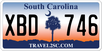 SC license plate XBD746