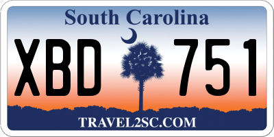 SC license plate XBD751
