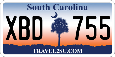 SC license plate XBD755
