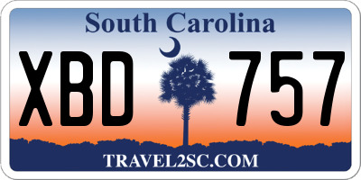 SC license plate XBD757