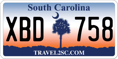 SC license plate XBD758