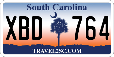 SC license plate XBD764