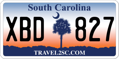 SC license plate XBD827