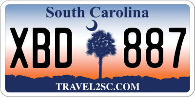 SC license plate XBD887