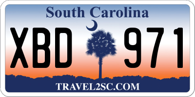 SC license plate XBD971