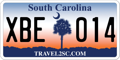 SC license plate XBE014
