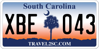 SC license plate XBE043