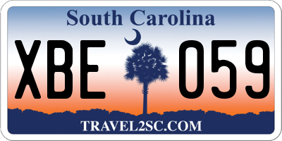 SC license plate XBE059