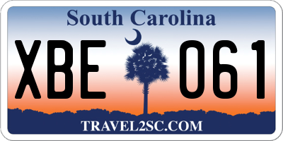SC license plate XBE061