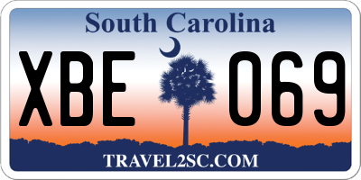 SC license plate XBE069