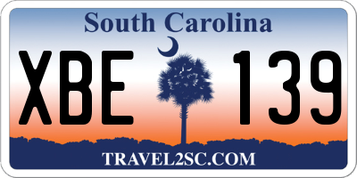 SC license plate XBE139