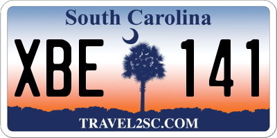 SC license plate XBE141