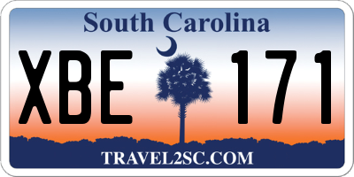 SC license plate XBE171