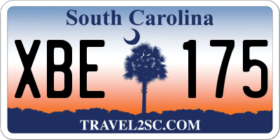 SC license plate XBE175