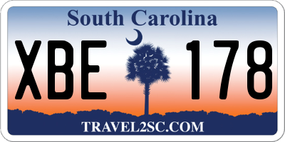 SC license plate XBE178