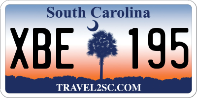 SC license plate XBE195