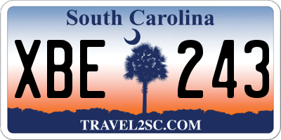 SC license plate XBE243