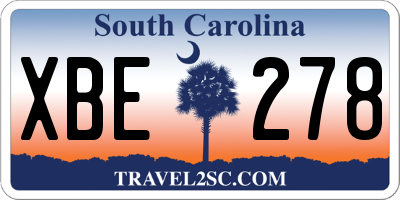 SC license plate XBE278
