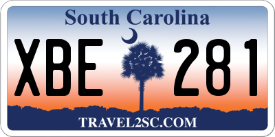 SC license plate XBE281