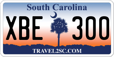 SC license plate XBE300