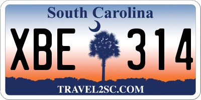 SC license plate XBE314