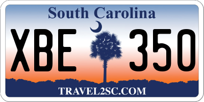 SC license plate XBE350