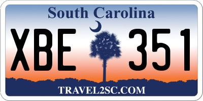 SC license plate XBE351