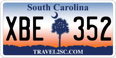 SC license plate XBE352