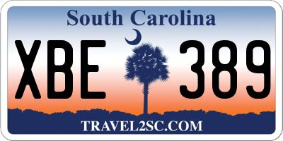 SC license plate XBE389