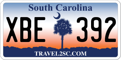 SC license plate XBE392