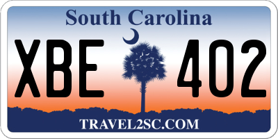 SC license plate XBE402