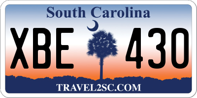 SC license plate XBE430