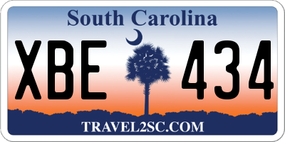 SC license plate XBE434