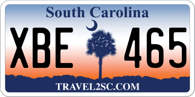 SC license plate XBE465