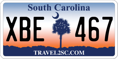 SC license plate XBE467