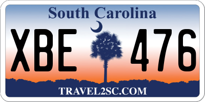SC license plate XBE476