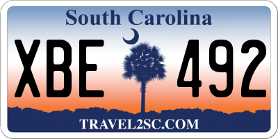 SC license plate XBE492